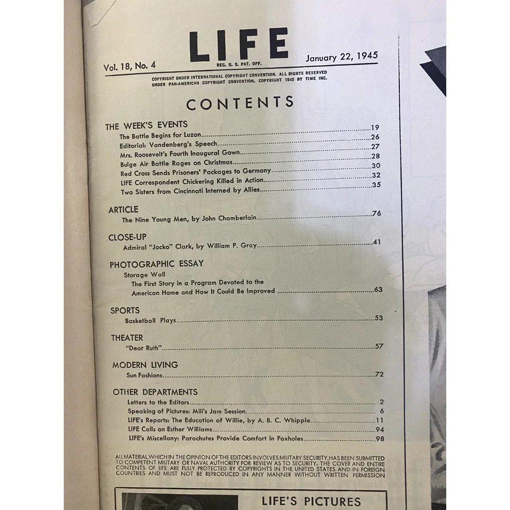 Life magazine january